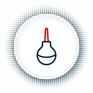 Line Enema icon isolated on white background. Enema with a plastic tip. Medical Stock Illustration