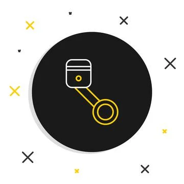 Line Engine piston icon isolated on white background. Car engine piston sign Stock Illustration