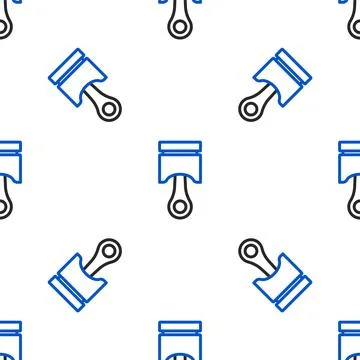Line Engine piston icon isolated seamless pattern on white background. Car 스톡 일러스트