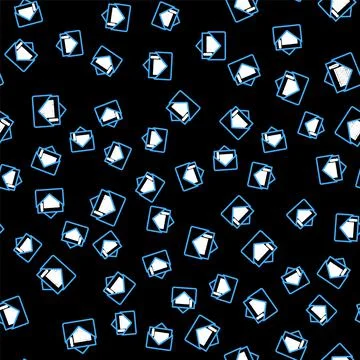 Line Envelope icon isolated seamless pattern on black background. Email message Stock Illustration