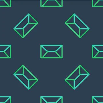 Line Envelope icon isolated seamless pattern on blue background. Email message Illustrazione stock