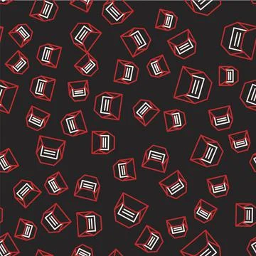 Line Envelope icon isolated seamless pattern on black background. Received Illustrazione stock