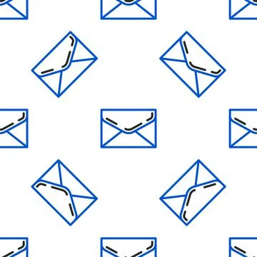 Line Envelope icon isolated seamless pattern on white background. Email message Stock Illustration