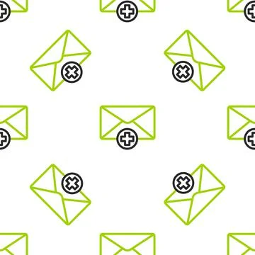 Line Envelope icon isolated seamless pattern on white background. Received Stock Illustration