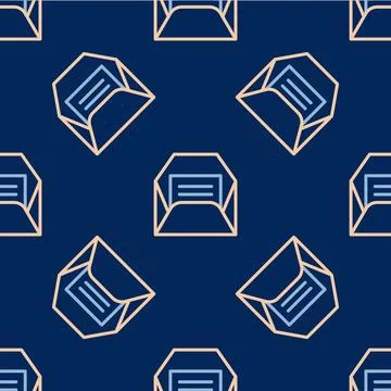 Line Envelope icon isolated seamless pattern on blue background. Received Illustrazione stock