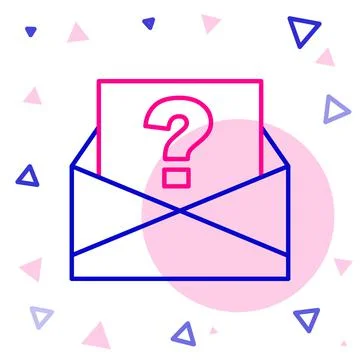 Line Envelope with question mark icon isolated on white background. Letter with Stock Illustration