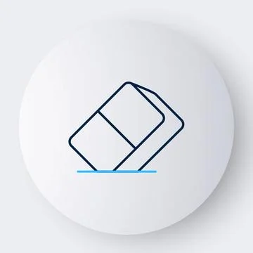 Line Eraser or rubber icon isolated on white background. Colorful outline c.. Stock Illustration