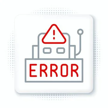 Line Error in the operation program of the robot icon isolated on white イラスト素材