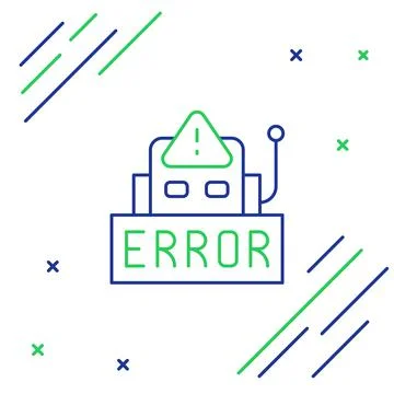 Line Error in the operation program of the robot icon isolated on white Stock Illustration