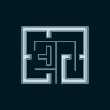 Line Evacuation plan icon isolated on black background. Fire escape plan. F.. Stock Illustration