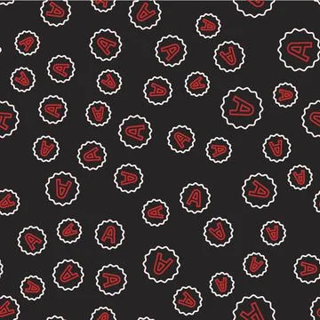 Line Exam sheet with A plus grade icon isolated seamless pattern on black 스톡 일러스트