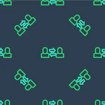Line Exchange work icon isolated seamless pattern on blue background イラスト素材
