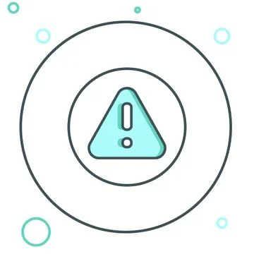 Line Exclamation mark in triangle icon isolated on white background. Hazard.. Stock Illustration