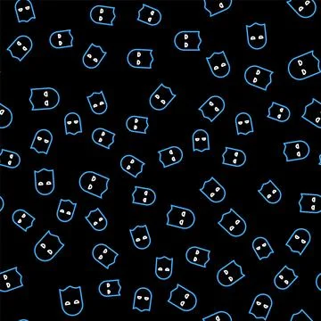 Line Executioner mask icon isolated seamless pattern on black background Stock Illustration