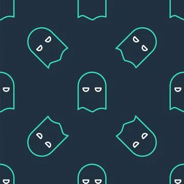 Line Executioner mask icon isolated seamless pattern on black background Stock Illustration