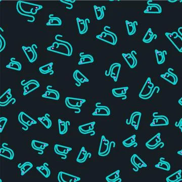 Line Experimental mouse icon isolated seamless pattern on black background Stock Illustration