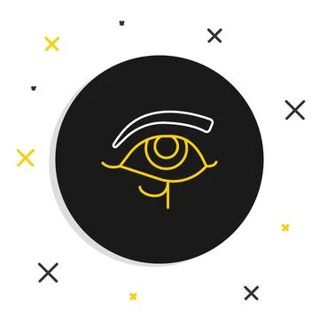 Line Eye of Horus icon isolated on white background. Ancient Egyptian godde.. Stock Illustration