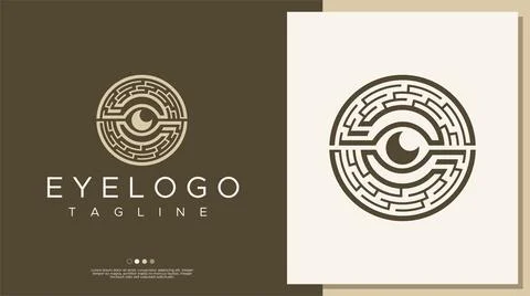 Line eye logo design template. Abstract eye logo vector. Stock Illustration