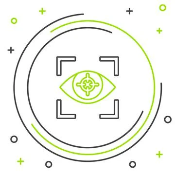 Line Eye scan icon isolated on white background. Scanning eye. Security check 스톡 일러스트