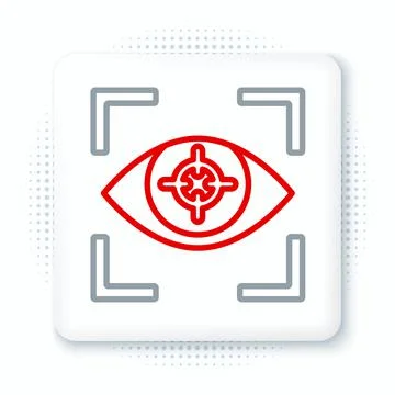 Line Eye scan icon isolated on white background. Scanning eye. Security check 스톡 일러스트