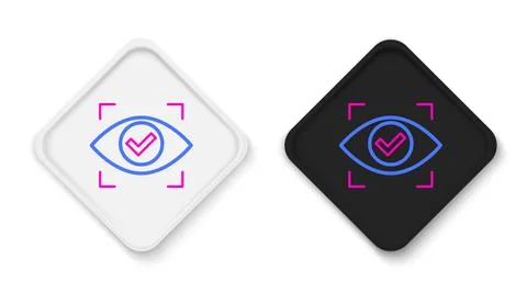 Line Eye scan icon isolated on white background. Scanning eye. Security check 스톡 일러스트