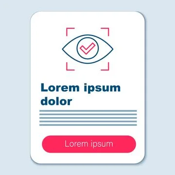 Line Eye scan icon isolated on grey background. Scanning eye. Security check Stock Illustration