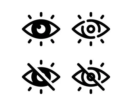 Line eye vector icons collection. Visible and hidden icon sign symbol Stock-Illustration