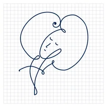 Line face. Continuous line drawing. Abstract woman portrait minimalist style Stock Illustration