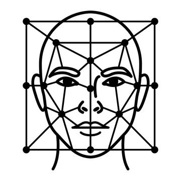 Line Face ID Recognition Icon. Line and Glyph Vector Illustrations. Securit.. Stock Illustration