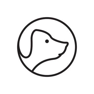 Line face side view dog logo design, vector graphic symbol icon illustratio.. Stock Illustration