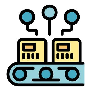 Line factory icon vector flat Stock Illustration