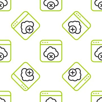 Line Failed access cloud storage icon isolated seamless pattern on white イラスト素材