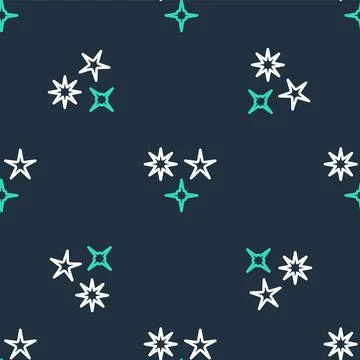 Line Falling star icon isolated seamless pattern on black background. Meteoroid Stock Illustration