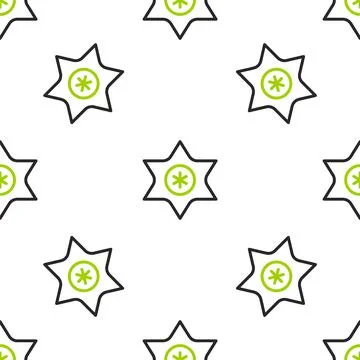Line Falling star icon isolated seamless pattern on white background. Meteoroid Stock Illustration