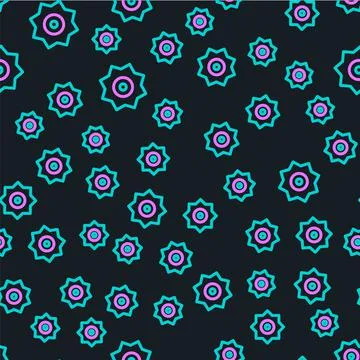 Line Falling star icon isolated seamless pattern on black background. Meteoroid Stock Illustration