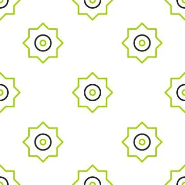 Line Falling star icon isolated seamless pattern on white background. Meteoroid Stock Illustration