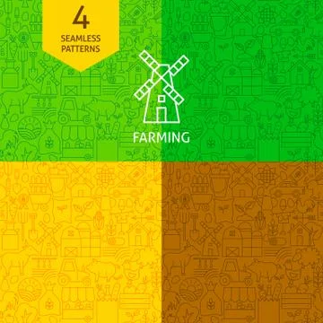 Line Farming Patterns Stock Illustration