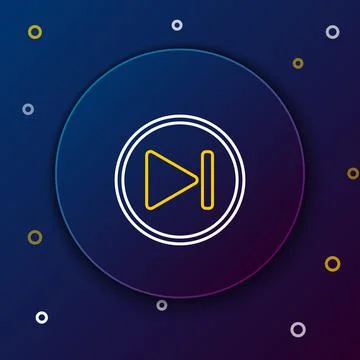 Line Fast forward icon isolated on blue background. Colorful outline concept Stock Illustration