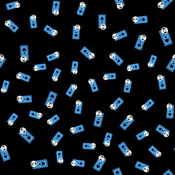 Line Fast payments icon isolated seamless pattern on black background. Fast Illustrazione stock