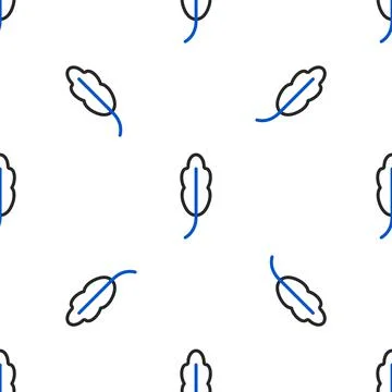 Line Feather icon isolated seamless pattern on white background. Colorful Illustrazione stock