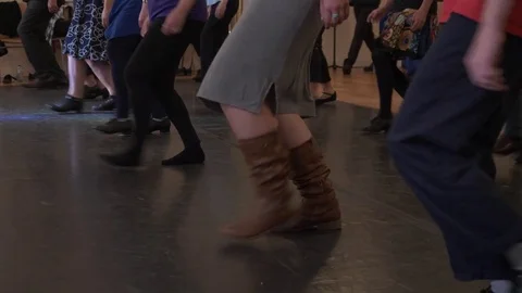 Line of Feet Dancing Stock Footage 83039421
