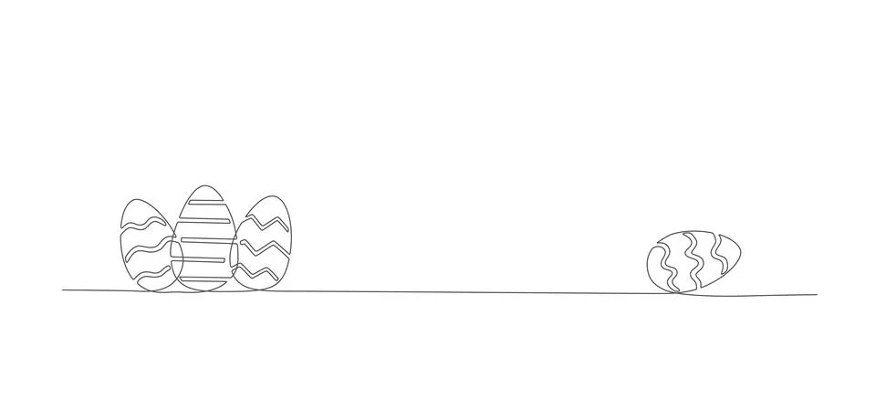 Line festive Easter Eggs for banner, greeting card, web, mail. Stock Illustration