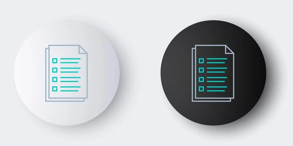 Line File document icon isolated on grey background. Checklist icon. Business Stock Illustration