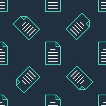 Line File document icon isolated seamless pattern on black background. Checklist Illustrazione stock