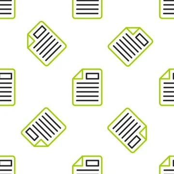 Line File document icon isolated seamless pattern on white background. Checklist Illustrazione stock