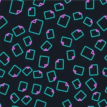 Line File document icon isolated seamless pattern on black background. Checklist Illustrazione stock