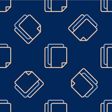 Line File document icon isolated seamless pattern on blue background. Checklist Illustrazione stock