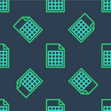 Line File document icon isolated seamless pattern on blue background. Checklist イラスト素材