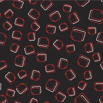 Line File document icon isolated seamless pattern on black background. Checklist イラスト素材