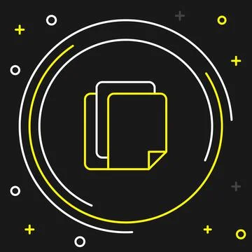 Line File document icon isolated on black background. Checklist icon. Busines Stock Illustration
